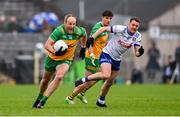 20 April 2025; Michael Murphy of Donegal in action against Ryan Wylie of Monaghan during the Ulster GAA Football Senior Championship quarter-final match between Monaghan and Donegal at St Tiernach's Park in Clones, Monaghan. Photo by Ramsey Cardy/Sportsfile