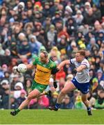 20 April 2025; Michael Murphy of Donegal in action against Kieran Duffy of Monaghan during the Ulster GAA Football Senior Championship quarter-final match between Monaghan and Donegal at St Tiernach's Park in Clones, Monaghan. Photo by Ramsey Cardy/Sportsfile