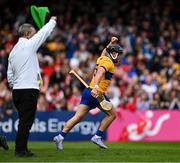 20 April 2025; David Reidy of Clare celebrates after scoring his side's second goal during the Munster GAA Hurling Senior Championship Round 1 match between Clare and Cork at Zimmer Biomet Páirc Chíosóg in Ennis, Clare. Photo by Brendan Moran/Sportsfile