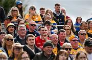 20 April 2025; Clare and Cork supporters watch the closing moments of the Munster GAA Hurling Senior Championship Round 1 match between Clare and Cork at Zimmer Biomet Páirc Chíosóg in Ennis, Clare. Photo by Brendan Moran/Sportsfile
