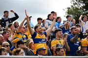 20 April 2025; Clare supporters watch the closing moments of the Munster GAA Hurling Senior Championship Round 1 match between Clare and Cork at Zimmer Biomet Páirc Chíosóg in Ennis, Clare. Photo by Brendan Moran/Sportsfile