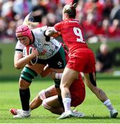 20 April 2025; Dorothy Wall of Ireland in action against Keira Bevan of Wales during the Women's Six Nations Rugby Championship match between Wales and Ireland at Rodney Parade in Newport, Wales. Photo by Kian Abdullah/Sportsfile