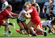 20 April 2025; Aoife Dalton of Ireland Women is challenged by Natalia John of Wales Women during the Women's Six Nations Rugby Championship match between Wales and Ireland at Rodney Parade in Newport, Wales. Photo by Kian Abdullah/Sportsfile
