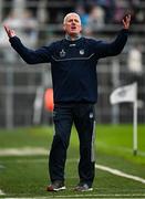 20 April 2025; Limerick manager John Kiely reacts during the Munster GAA Hurling Senior Championship Round 1 match between Tipperary and Limerick at FBD Semple Stadium in Thurles, Tipperary. Photo by Seb Daly/Sportsfile