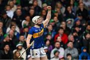 20 April 2025; Darragh McCarthy of Tipperary celebrates after converting a free in additional time during the Munster GAA Hurling Senior Championship Round 1 match between Tipperary and Limerick at FBD Semple Stadium in Thurles, Tipperary. Photo by Seb Daly/Sportsfile