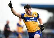 19 April 2025; Aaron Griffin of Clare celebrates after scoring a point during the Munster GAA Football Senior Championship semi-final match between Clare and Tipperary at Zimmer Biomet Cusack Park in Ennis, Clare. Photo by Tom Beary/Sportsfile
