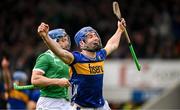 20 April 2025; John McGrath of Tipperary celebrates after scoring his side's second goal during the Munster GAA Hurling Senior Championship Round 1 match between Tipperary and Limerick at FBD Semple Stadium in Thurles, Tipperary. Photo by Seb Daly/Sportsfile