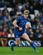 19 April 2025; Tommy O’Brien of Leinster during the United Rugby Championship match between Leinster and Ulster at the Aviva Stadium in Dublin. Photo by Sam Barnes/Sportsfile