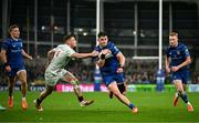 19 April 2025; Dan Sheehan of Leinster in action against Zac Ward of Ulster during the United Rugby Championship match between Leinster and Ulster at the Aviva Stadium in Dublin. Photo by Sam Barnes/Sportsfile