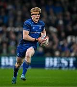 19 April 2025; Tommy O’Brien of Leinster during the United Rugby Championship match between Leinster and Ulster at the Aviva Stadium in Dublin. Photo by Sam Barnes/Sportsfile
