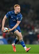 19 April 2025; Ciarán Frawley of Leinster during the United Rugby Championship match between Leinster and Ulster at the Aviva Stadium in Dublin. Photo by Sam Barnes/Sportsfile