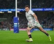 19 April 2025; Jacob Stockdale of Ulster during the United Rugby Championship match between Leinster and Ulster at the Aviva Stadium in Dublin. Photo by Sam Barnes/Sportsfile