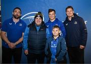 19 April 2025; Leinster players Jack Conan, Josh van der Flier and Jordie Barrett with supporters in Autograph Alley before the United Rugby Championship match between Leinster and Ulster at the Aviva Stadium in Dublin. Photo by Sam Barnes/Sportsfile