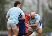 19 April 2025; Hugh Carolan during a Leinster Rugby Juniors squad training session at Gorey RFC in Gorey, Wexford. Photo by Brendan Moran/Sportsfile