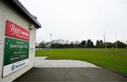 19 April 2025; A general view of the entrance to Gorey Rugby club during a Leinster Rugby Juniors squad training session at Gorey RFC in Gorey, Wexford. Photo by Brendan Moran/Sportsfile