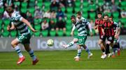 21 April 2025; Jack Byrne of Shamrock Rovers plays a forward pass during the SSE Airtricity Men's Premier Division match between Shamrock Rovers and Bohemians at Tallaght Stadium in Dublin. Photo by Stephen McCarthy/Sportsfile