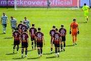 21 April 2025; Bohemians players switch side's with Shamrock Rovers players before the start of the SSE Airtricity Men's Premier Division match between Shamrock Rovers and Bohemians at Tallaght Stadium in Dublin. Photo by Stephen McCarthy/Sportsfile