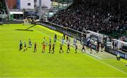 21 April 2025; Both teams make their way onto the pitch before the SSE Airtricity Men's Premier Division match between Shamrock Rovers and Bohemians at Tallaght Stadium in Dublin. Photo by Stephen McCarthy/Sportsfile