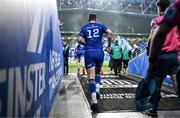 19 April 2025; Robbie Henshaw of Leinster runs out for the start of the second half during the United Rugby Championship match between Leinster and Ulster at the Aviva Stadium in Dublin. Photo by Brendan Moran/Sportsfile