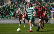 21 April 2025; Michael Noonan of Shamrock Rovers on his way to scoring his side's second goal during the SSE Airtricity Men's Premier Division match between Shamrock Rovers and Bohemians at Tallaght Stadium in Dublin. Photo by Stephen McCarthy/Sportsfile