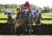 21 April 2025; Blue Lemons, with Paul Townend up, clear the last on their way to winning the O'Driscoll's Irish Whiskey Juvenile Hurdle on day three of the Fairyhouse Easter Festival at Fairyhouse Racecourse in Ratoath, Meath. Photo by David Fitzgerald/Sportsfile