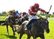 21 April 2025; Blue Lemons, with Paul Townend up, on their way to winning the O'Driscoll's Irish Whiskey Juvenile Hurdle on day three of the Fairyhouse Easter Festival at Fairyhouse Racecourse in Ratoath, Meath. Photo by David Fitzgerald/Sportsfile