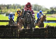 21 April 2025; Blue Lemons, with Paul Townend up, clear the last on their way to winning the O'Driscoll's Irish Whiskey Juvenile Hurdle on day three of the Fairyhouse Easter Festival at Fairyhouse Racecourse in Ratoath, Meath. Photo by David Fitzgerald/Sportsfile