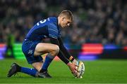 19 April 2025; Sam Prendergast of Leinster during the United Rugby Championship match between Leinster and Ulster at the Aviva Stadium in Dublin. Photo by Brendan Moran/Sportsfile