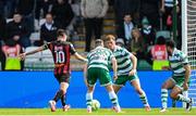 21 April 2025; Dawson Devoy of Bohemians shoots to score his side's first goal during the SSE Airtricity Men's Premier Division match between Shamrock Rovers and Bohemians at Tallaght Stadium in Dublin. Photo by Stephen McCarthy/Sportsfile