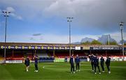 21 April 2025; Galway players walk the pitch before the SSE Airtricity Men's Premier Division match between Shelbourne and Galway United at Tolka Park in Dublin. Photo by Sam Barnes/Sportsfile