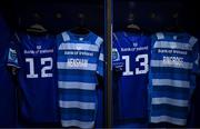 19 April 2025; The jerseys of Garry Ringrose, left, and Robbie Henshaw n the Leinster dressingroom before the United Rugby Championship match between Leinster and Ulster at the Aviva Stadium in Dublin. Photo by Brendan Moran/Sportsfile