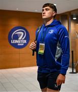 19 April 2025; Brian Deeny of Leinster arrives before the United Rugby Championship match between Leinster and Ulster at the Aviva Stadium in Dublin. Photo by Brendan Moran/Sportsfile
