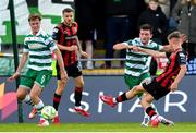 21 April 2025; Rhys Brennan of Bohemians shoots to score his side's third goal during the SSE Airtricity Men's Premier Division match between Shamrock Rovers and Bohemians at Tallaght Stadium in Dublin. Photo by Stephen McCarthy/Sportsfile