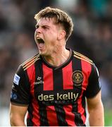 21 April 2025; Leigh Kavanagh of Bohemians celebrates after the SSE Airtricity Men's Premier Division match between Shamrock Rovers and Bohemians at Tallaght Stadium in Dublin. Photo by Stephen McCarthy/Sportsfile