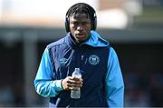 21 April 2025; Al-Amin Kazeem of St Patrick's Athletic inspects the pitch before the SSE Airtricity Men's Premier Division match between Drogheda United and St Patrick's Athletic at Sullivan & Lambe Park in Drogheda, Louth. Photo by Shauna Clinton/Sportsfile