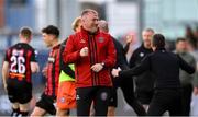 21 April 2025; Bohemians manager Alan Reynolds celebrates his side's winning and third goal scored by Rhys Brennan, not pictured, during the SSE Airtricity Men's Premier Division match between Shamrock Rovers and Bohemians at Tallaght Stadium in Dublin. Photo by Stephen McCarthy/Sportsfile