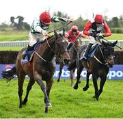 21 April 2025; Found A Fifty, with Sam Ewing up, on their way to winning the Jack McInerney Memorial Fairyhouse Chase on day three of the Fairyhouse Easter Festival at Fairyhouse Racecourse in Ratoath, Meath. Photo by David Fitzgerald/Sportsfile