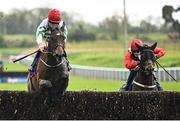 21 April 2025; Found A Fifty, with Sam Ewing up, clear the last on their way to winning the Jack McInerney Memorial Fairyhouse Chase on day three of the Fairyhouse Easter Festival at Fairyhouse Racecourse in Ratoath, Meath. Photo by David Fitzgerald/Sportsfile