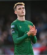 21 April 2025; Mason Melia of St Patrick's Athletic after his side's draw in the SSE Airtricity Men's Premier Division match between Drogheda United and St Patrick's Athletic at Sullivan & Lambe Park in Drogheda, Louth. Photo by Shauna Clinton/Sportsfile