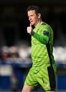 21 April 2025; Galway United goalkeeper Brendan Clarke acknowledges the supporters after the SSE Airtricity Men's Premier Division match between Shelbourne and Galway United at Tolka Park in Dublin. Photo by Sam Barnes/Sportsfile