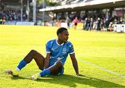 21 April 2025; Navajo Bakboord of Waterford after conceding a penalty during the SSE Airtricity Men's Premier Division match between Cork City and Waterford at Turners Cross in Cork. Photo by Seb Daly/Sportsfile