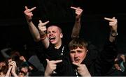 21 April 2025; (EDITORS NOTE: Image contains profanity) Cork City supporters celebrate their side's first goal during the SSE Airtricity Men's Premier Division match between Cork City and Waterford at Turners Cross in Cork. Photo by Seb Daly/Sportsfile