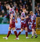 21 April 2025; Drogheda players, from left, Conor Keeley, James Bolger and Shane Farrell after their side's draw in the SSE Airtricity Men's Premier Division match between Drogheda United and St Patrick's Athletic at Sullivan & Lambe Park in Drogheda, Louth. Photo by Shauna Clinton/Sportsfile