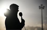 21 April 2025; Drogheda United manager Kevin Doherty is interviewed after the SSE Airtricity Men's Premier Division match between Drogheda United and St Patrick's Athletic at Sullivan & Lambe Park in Drogheda, Louth. Photo by Shauna Clinton/Sportsfile