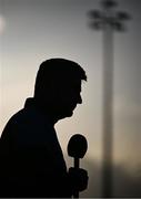21 April 2025; St Patrick's Athletic manager Stephen Kenny is interviewed after the SSE Airtricity Men's Premier Division match between Drogheda United and St Patrick's Athletic at Sullivan & Lambe Park in Drogheda, Louth. Photo by Shauna Clinton/Sportsfile