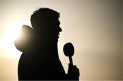 21 April 2025; Drogheda United manager Kevin Doherty is interviewed after the SSE Airtricity Men's Premier Division match between Drogheda United and St Patrick's Athletic at Sullivan & Lambe Park in Drogheda, Louth. Photo by Shauna Clinton/Sportsfile