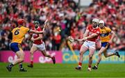 20 April 2025; Patrick Horgan of Cork in action against John Conlon of Clare during the Munster GAA Hurling Senior Championship Round 1 match between Clare and Cork at Zimmer Biomet Páirc Chíosóg in Ennis, Clare. Photo by Brendan Moran/Sportsfile