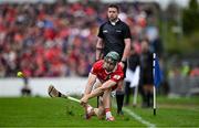 20 April 2025; Mark Coleman of Cork takes a sideline cut during the Munster GAA Hurling Senior Championship Round 1 match between Clare and Cork at Zimmer Biomet Páirc Chíosóg in Ennis, Clare. Photo by Brendan Moran/Sportsfile
