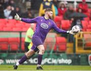 19 April 2025; College Corinthians AFC goalkeeper Gavin Ryan during the FAI Intermediate Cup final match between College Corinthians AFC and Ringmahon Rangers FC at Turners Cross Stadium in Cork. Photo by Michael P Ryan/Sportsfile