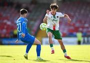 21 April 2025; Benny Couto of Cork City in action against Dean McMenamy of Waterford during the SSE Airtricity Men's Premier Division match between Cork City and Waterford at Turners Cross in Cork. Photo by Seb Daly/Sportsfile